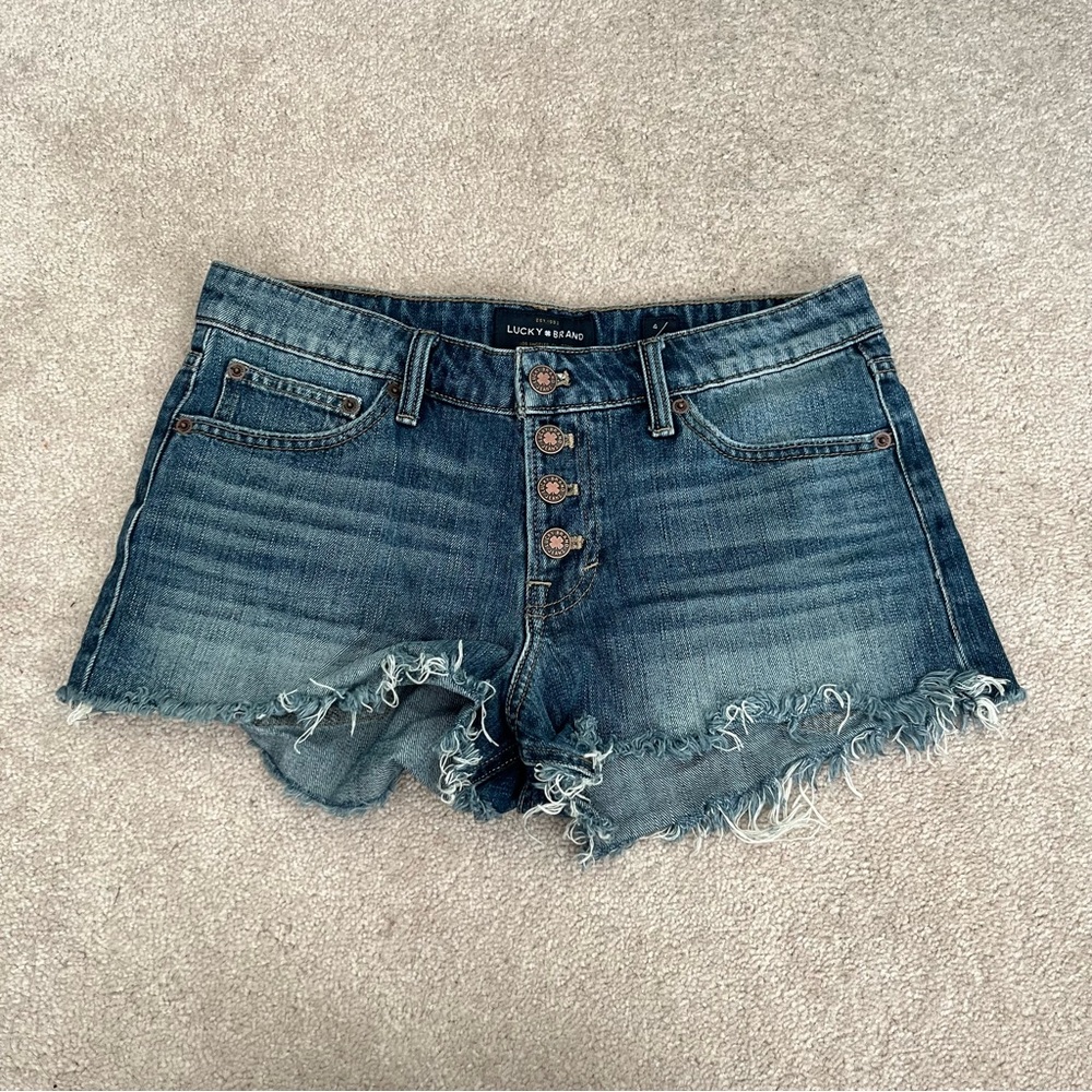 Lucky Brand Theโ Cut Off Blue Denim Shorts